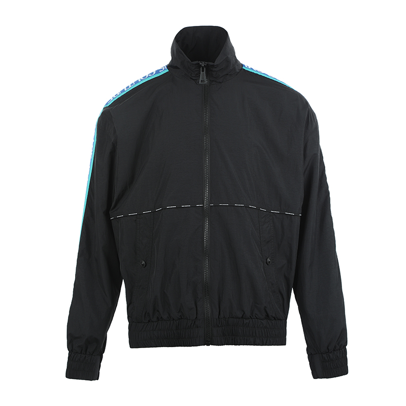 Versace SS22 Logo Tape High-Neck Jacket Black 72GAS41TCQS04899