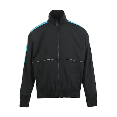 Versace SS22 Logo Tape High-Neck Jacket Black 72GAS41TCQS04899