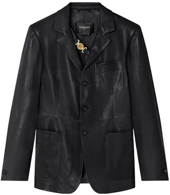 베르사체 SS22 메두사 빅기 솔리드 블랙 싱글 브레스트 자켓 남성용 1004511-1A03177-1B000 Buy 베르사체 SS22 메두사 빅기 솔리드 블랙 싱글 브레스트 자켓 남성용 1004511-1A03177-1B000