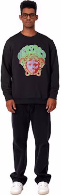 VERSACE SS22 Medusa Cartoon Graphic Crewneck Sweatshirt Black 1004015-1A02899-1B000 Purchase VERSACE SS22 Medusa Cartoon Graphic Crewneck Sweatshirt Black 1004015-1A02899-1B000