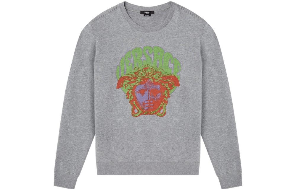 VERSACE SS22 Medusa Cartoon Graphic Pullover Sweatshirt Grey - 1004015-1A02899-1E090