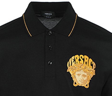 VERSACE SS22 Polo Negro Bordado Medusa Camisa de Moda 1004085-1A02980-1B000 Purchase VERSACE SS22 Polo Negro Bordado Medusa Camisa de Moda 1004085-1A02980-1B000
