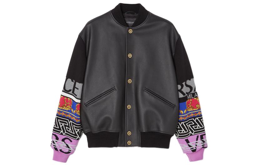 Versace SS22 Medusa Letter Print Single-Breasted Jacket Black 1006518-1A04535