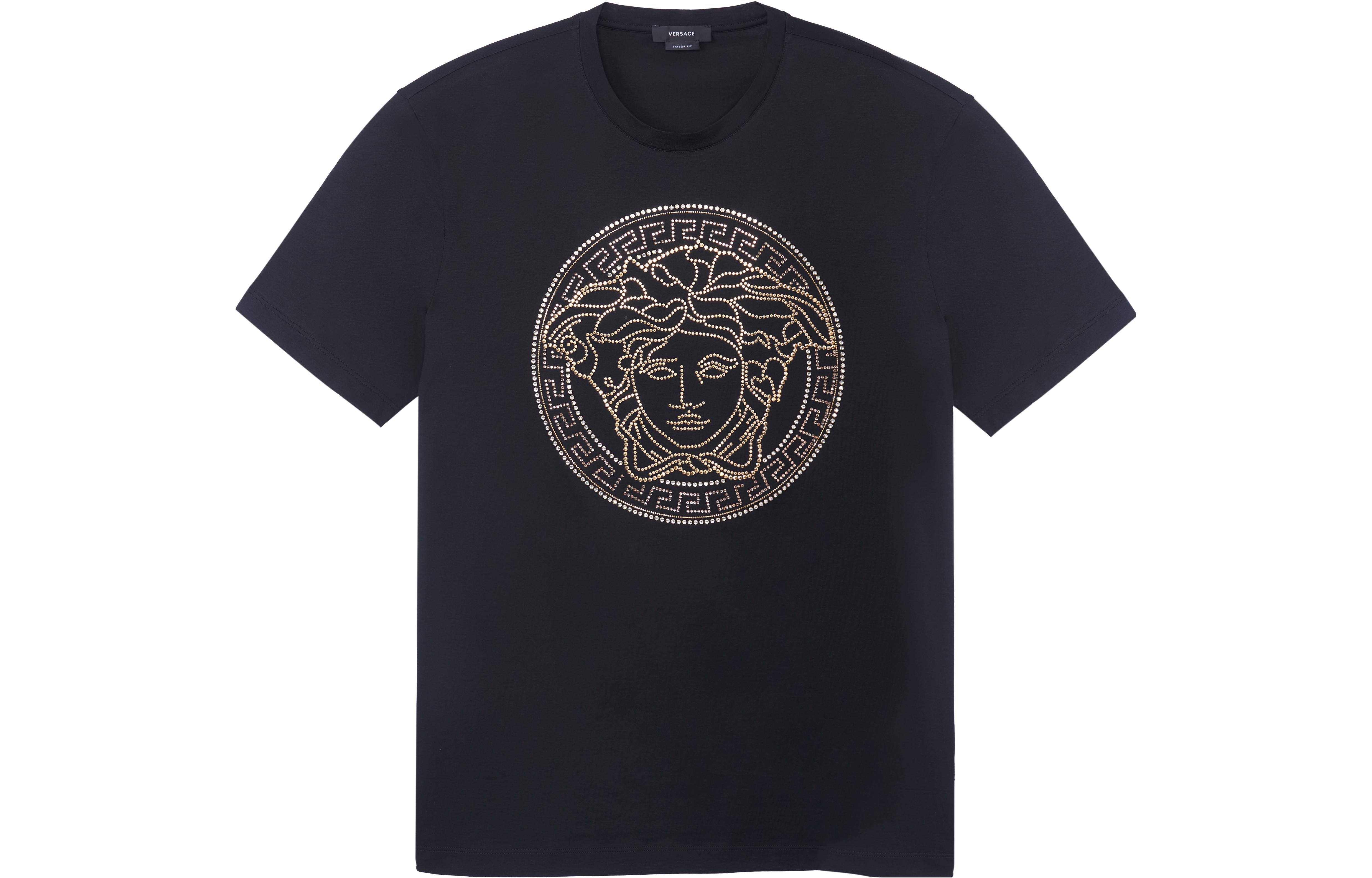 VERSACE SS22 Medusa Logo Black T-Shirt for Men A77987-A201952-A008
