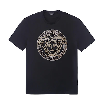 VERSACE SS22 Medusa Logo Black T-Shirt for Men A77987-A201952-A008