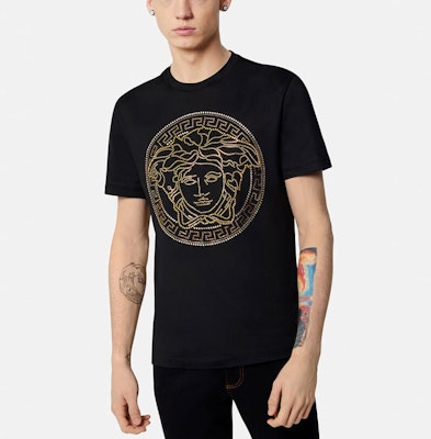 VERSACE SS22 美杜莎標誌黑色男士T恤 A77987-A201952-A008 Purchase VERSACE SS22 美杜莎標誌黑色男士T恤 A77987-A201952-A008