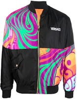 Versace SS22 Pattern Logo Print Standing Collar Jacket Multicolor 1004024-1A03098-5B020 Versace SS22 Pattern Logo Print Standing Collar Jacket Multicolor 1004024-1A03098-5B020