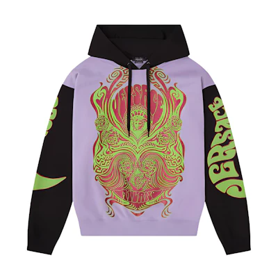 VERSACE SS22 Pattern Print Long Sleeve Hoodie Men’s Light Purple 1003985-1A02859-2D360