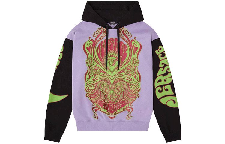 VERSACE SS22 Pattern Print Long Sleeve Hoodie Men’s Light Purple 1003985-1A02859-2D360 圖 2
