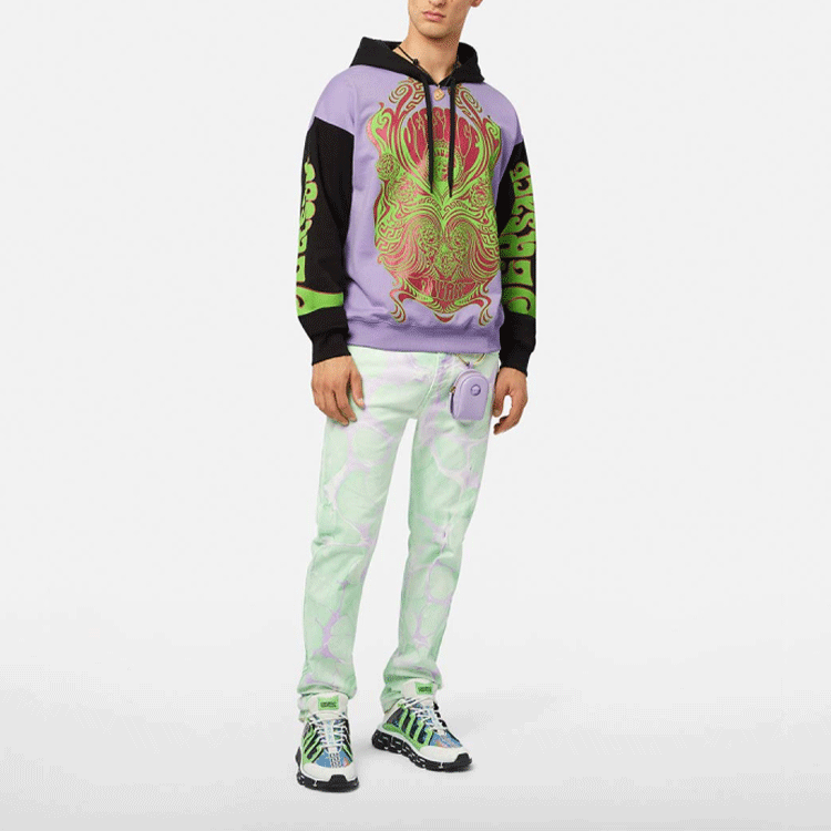 VERSACE SS22 Pattern Print Long Sleeve Hoodie Men’s Light Purple 1003985-1A02859-2D360 圖 3