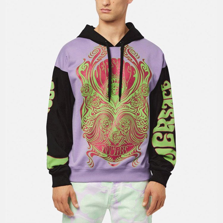VERSACE SS22 Pattern Print Long Sleeve Hoodie Men’s Light Purple 1003985-1A02859-2D360 圖 4