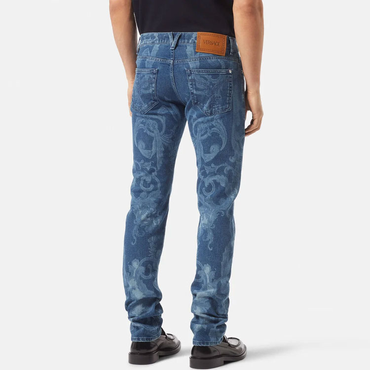 VERSACE SS22 Patterned Straight-Leg Jeans Blue  Designer Denim. 1006078-1A04164-1D030 圖 4