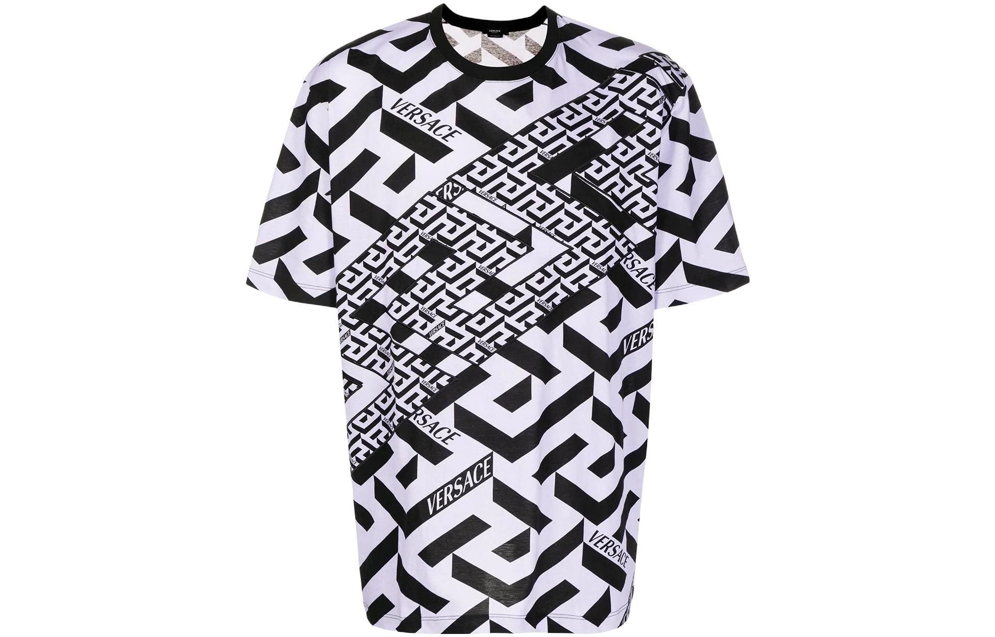 Order 范思哲 SS22 印花標誌棉質圓領T恤 黑白款式 1003393-1A023515-L160