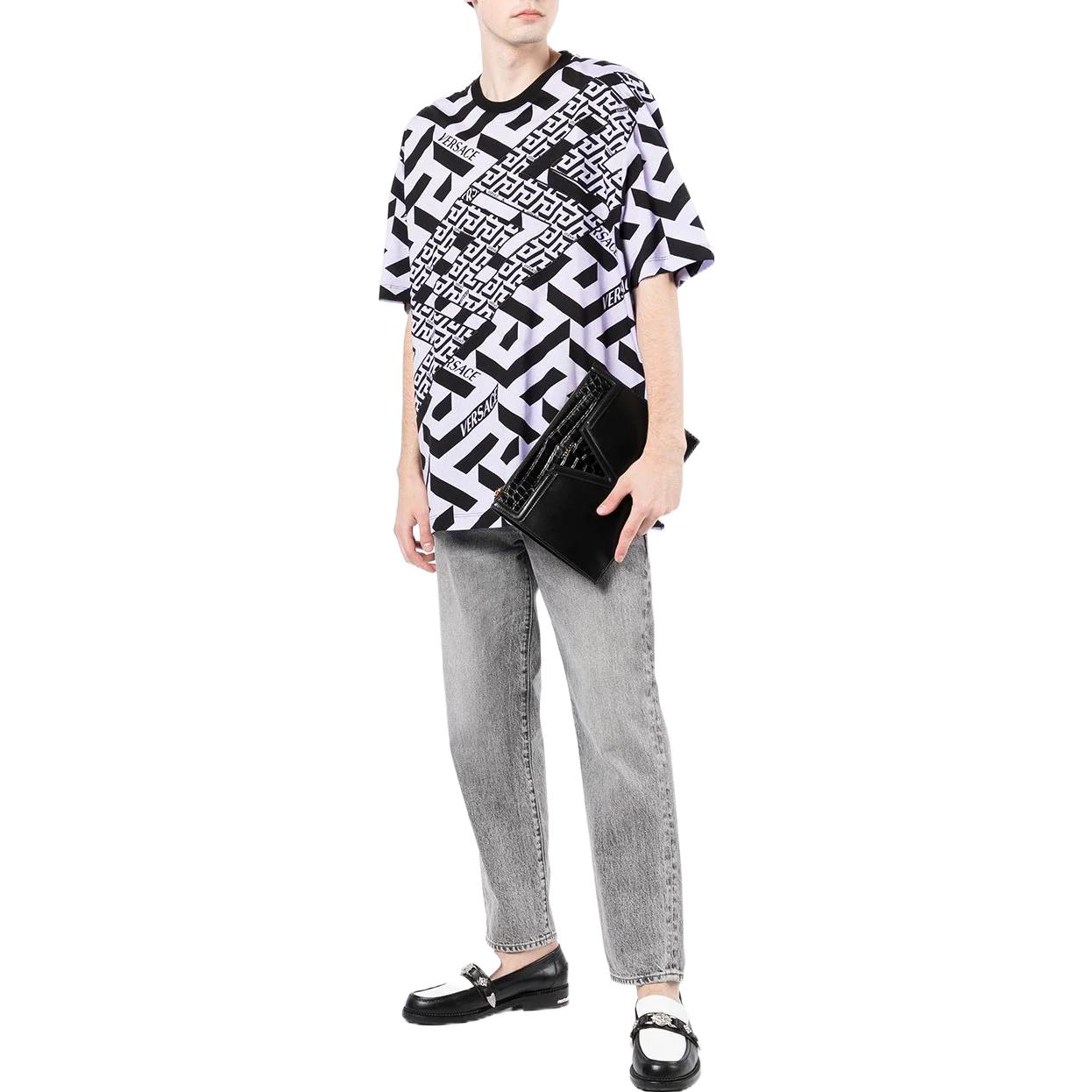 Lookbook 范思哲 SS22 印花標誌棉質圓領T恤 黑白款式 1003393-1A023515-L160