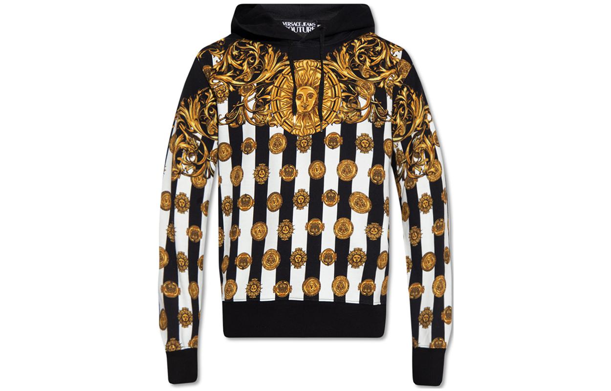 Versace SS22 Sun Palace Print Sweatshirt Black Mens 72GAI3HC-FS028-G89