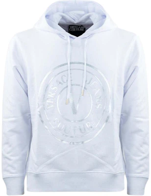 Versace SS22 White Circular Logo Print Long Sleeve Sweatshirt for Men 72GAIT03-CF01T-S03 Buy Versace SS22 White Circular Logo Print Long Sleeve Sweatshirt for Men 72GAIT03-CF01T-S03