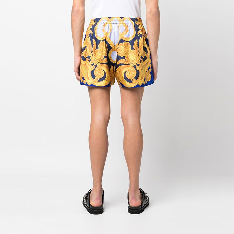 Shop VERSACE SS23  Baroque Print Loose Fit Shorts Yellow 1007858-1A06335-5U670