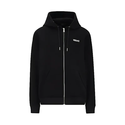 VERSACE SS23 Black Back Print Zip-Up Hoodie 1010682-1A07744-2B510
