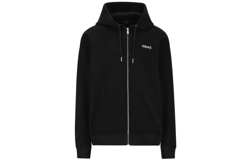 Order VERSACE SS23 黑色背印拉鍊連帽外套 1010682-1A07744-2B510