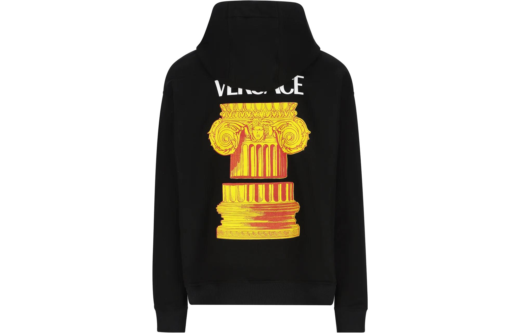 Lookbook VERSACE SS23 黑色背印拉鍊連帽外套 1010682-1A07744-2B510