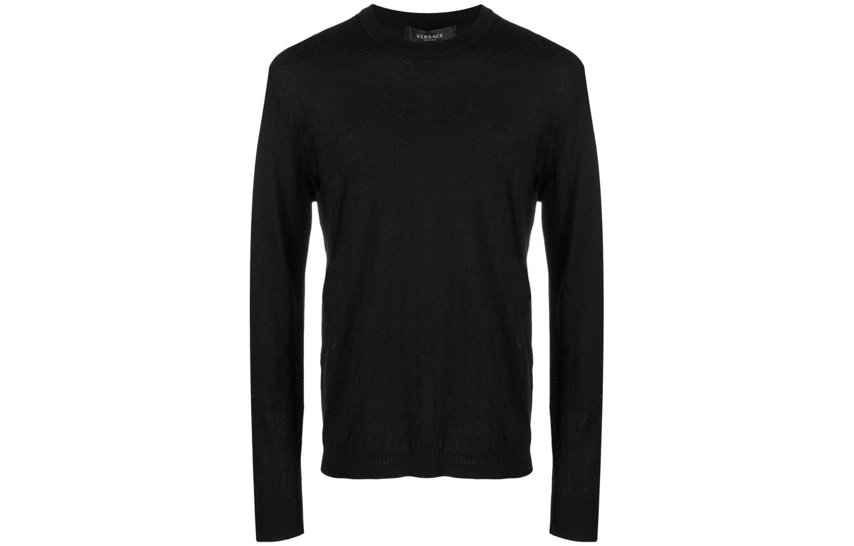 VERSACE SS23  Black Crewneck Pullover Sweater with Logo Embroidery. 1008476-1A05524-1B000 圖 2