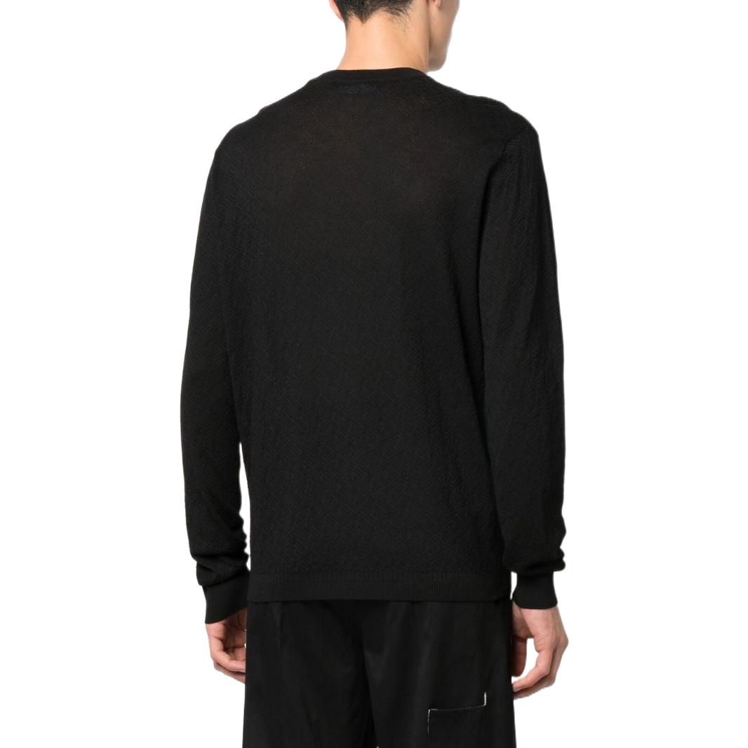 VERSACE SS23  Black Crewneck Pullover Sweater with Logo Embroidery. 1008476-1A05524-1B000 圖 4