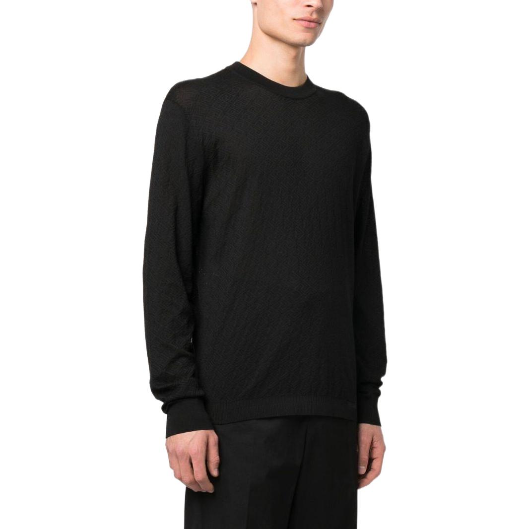 VERSACE SS23  Black Crewneck Pullover Sweater with Logo Embroidery. 1008476-1A05524-1B000 圖 5