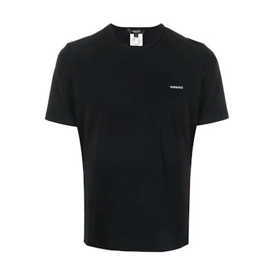 VERSACE SS23 Black Crewneck T-Shirt with Back Graphic Print. 1008151-1A05634-1B000