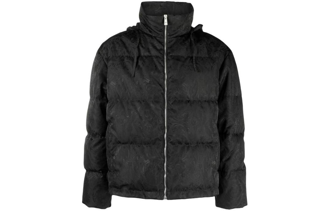Order VERSACE SS23  Black Down Jacket with Stand Collar - Winter Warmth 10102101A076761B000