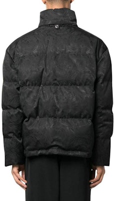 VERSACE SS23 Black Down Jacket with Stand Collar - Winter Warmth 10102101A076761B000 Shop VERSACE SS23 Black Down Jacket with Stand Collar - Winter Warmth 10102101A076761B000