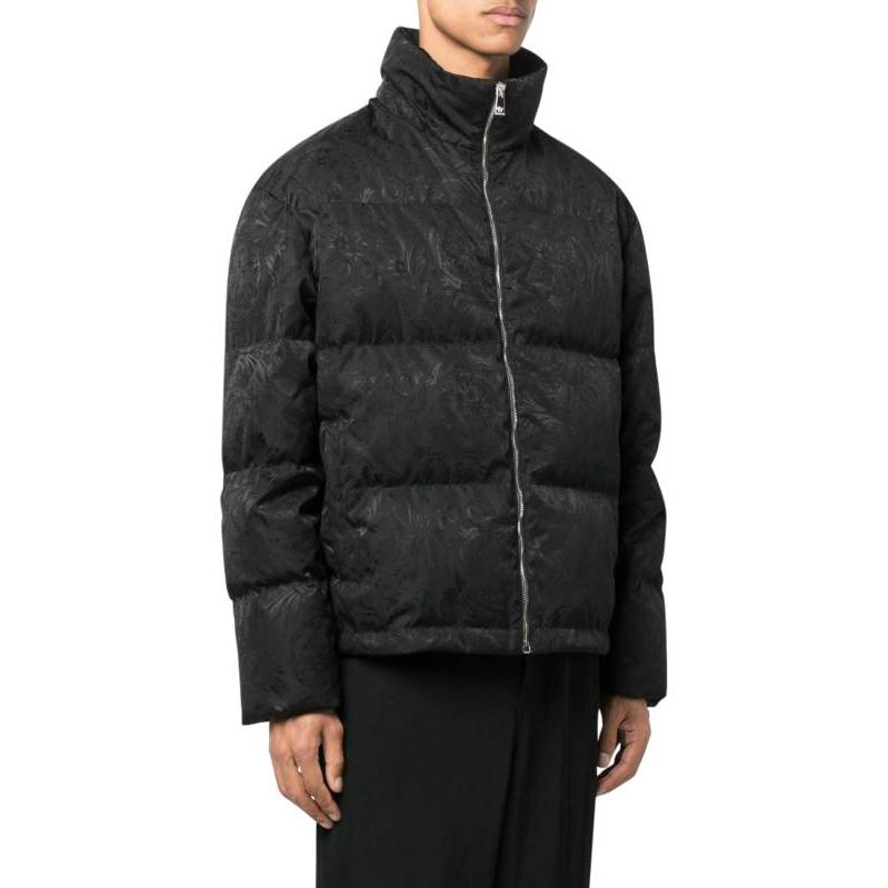 Purchase VERSACE SS23  Black Down Jacket with Stand Collar - Winter Warmth 10102101A076761B000
