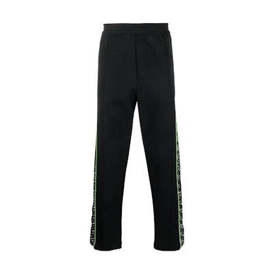 VERSACE SS23 Black High-Waist Side Stripe Knit Track Pants 1007848-1A05640-5B970