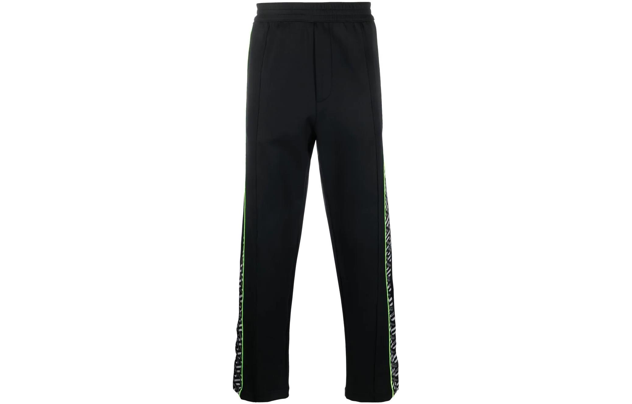 Order VERSACE SS23  Black High-Waist Side Stripe Knit Track Pants 1007848-1A05640-5B970