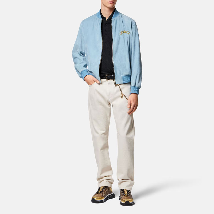 Lookbook VERSACE SS23 黑色針織短袖 Polo 衫 1007765-1A05524-1B000