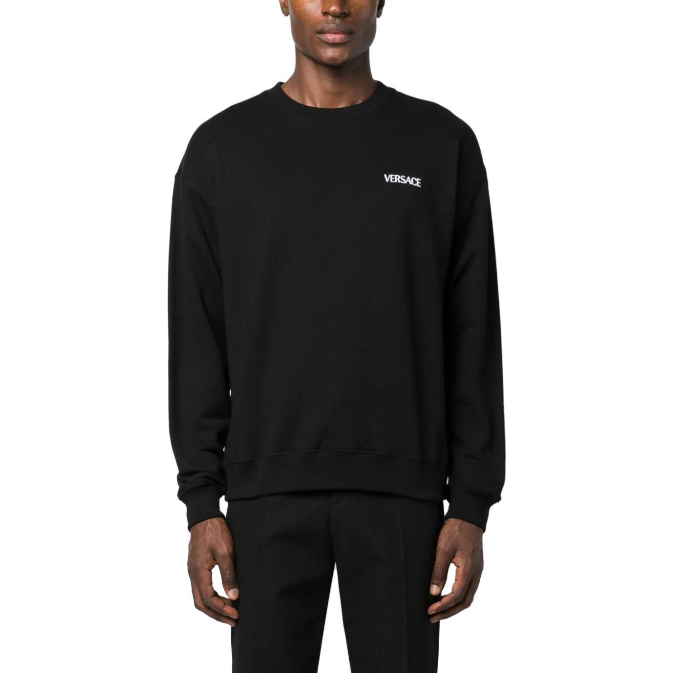 VERSACE SS23  Black Letter Print Crewneck Pullover Sweatshirt. 1012929-1A09339-2B510 圖 4
