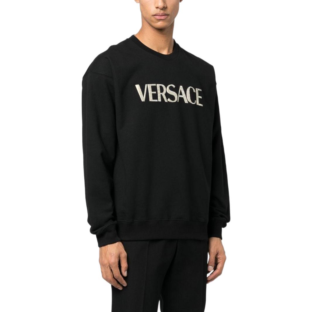 VERSACE SS23  Black Logo Embroidered Knit Sweater 1008543-1A06127-1B000 圖 5