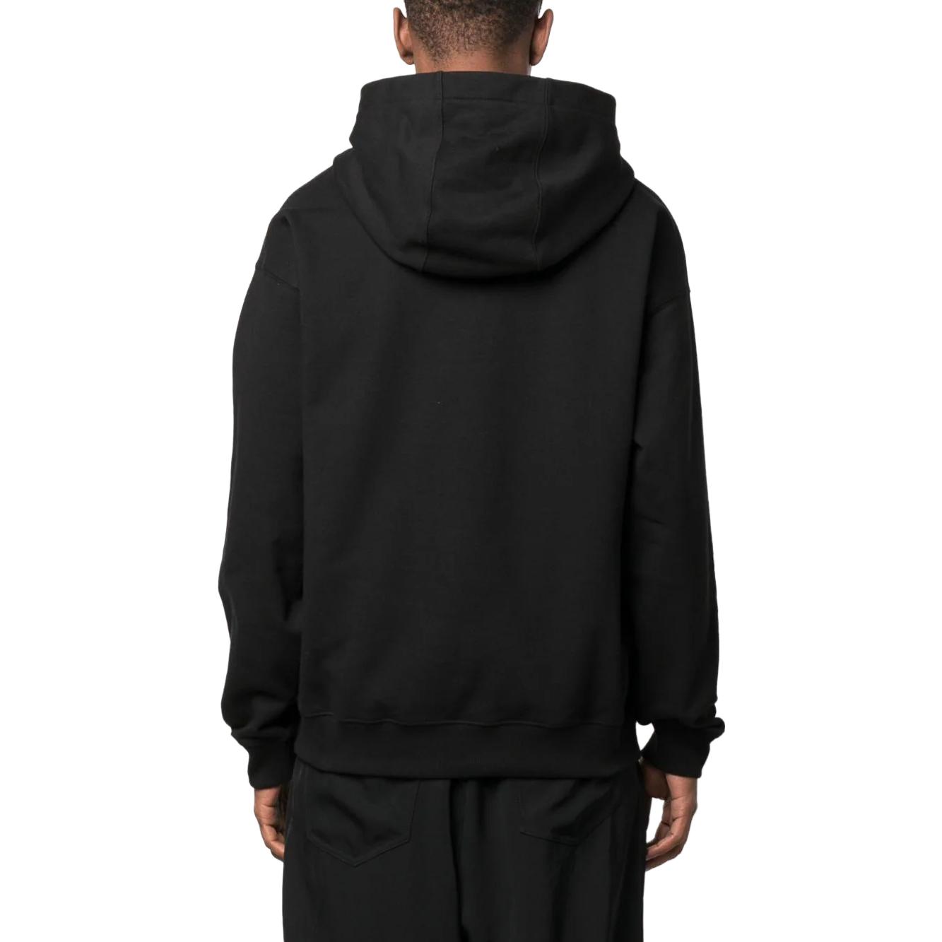 Shop ヴェルサーチ SS23 ブラックロゴプリントフーディー 1010710-1A07769-1B000