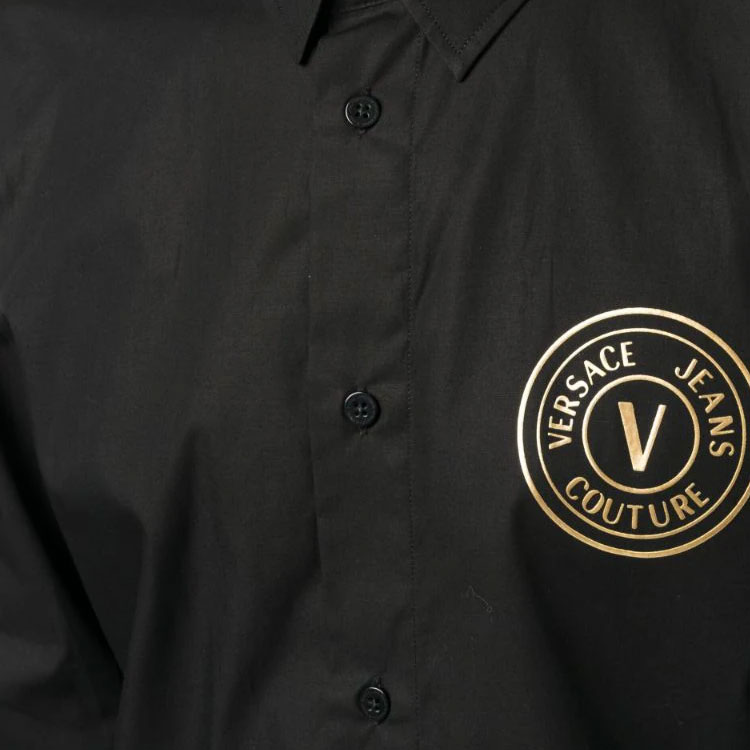 Purchase VERSACE SS23 Camisa Negra de Manga Larga con Diseño de Letras. 75GALYS-2CN00-2899
