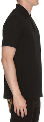 VERSACE SS23 Black Plain Logo Embroidered Polo Shirt A89507S-A231377-2B130 Details for VERSACE SS23 Black Plain Logo Embroidered Polo Shirt A89507S-A231377-2B130