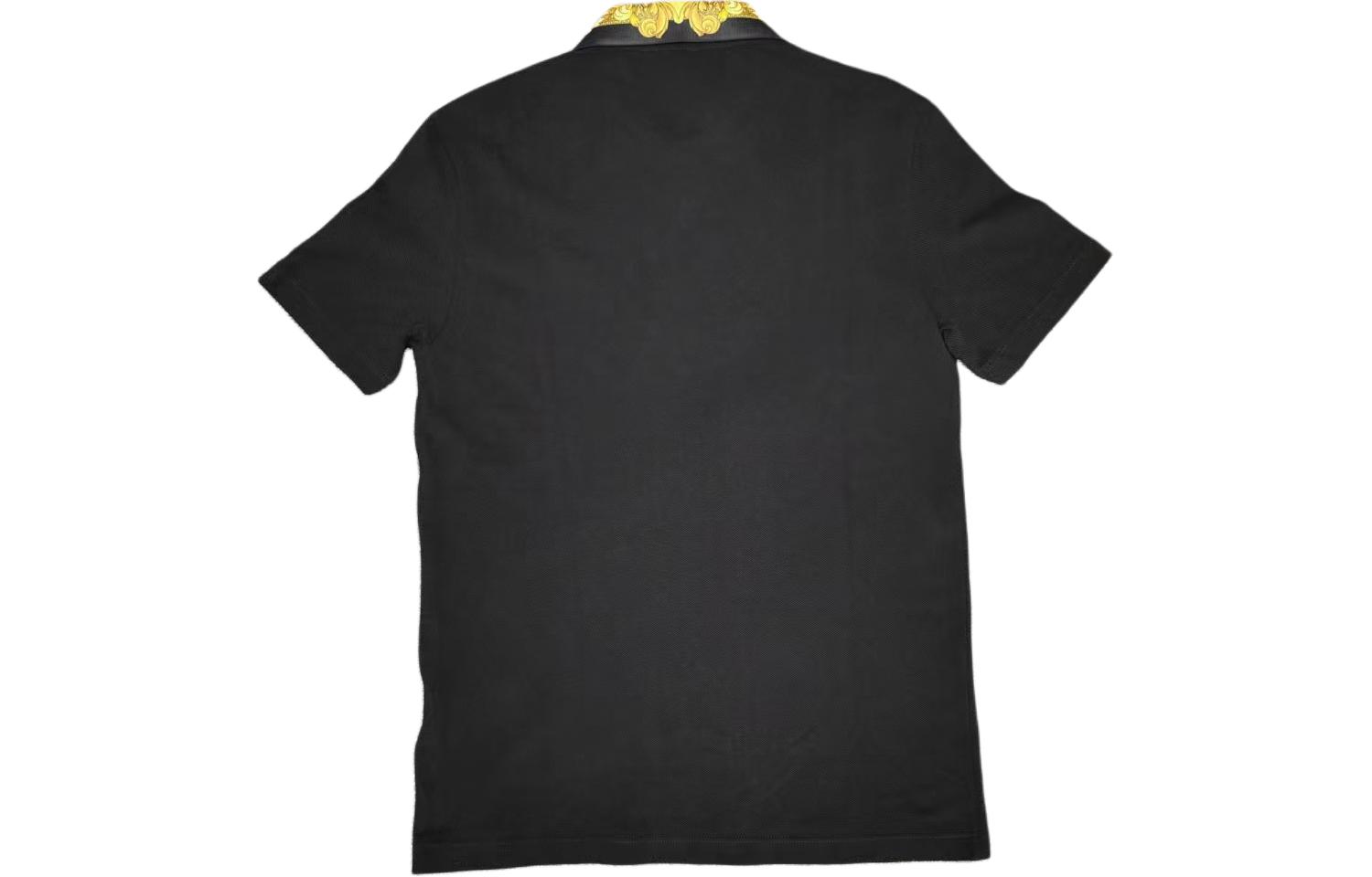 Lookbook VERSACE SS23  Black Polo Shirt with Letter Embroidery Casual Style. 1012260-1A08837-2B130