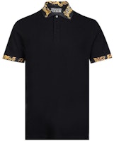 VERSACE SS23 Black Printed Short Sleeve Polo Shirt. 74GAGT1-8CJ01TB-899 VERSACE SS23 Black Printed Short Sleeve Polo Shirt. 74GAGT1-8CJ01TB-899