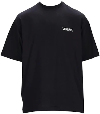 Versace SS23 Black Solid Color Letter Print Short Sleeve T-Shirt. 1010637-1A07701-1B000 Buy Versace SS23 Black Solid Color Letter Print Short Sleeve T-Shirt. 1010637-1A07701-1B000