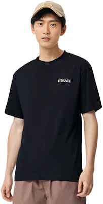Versace SS23 Black Solid Color Letter Print Short Sleeve T-Shirt. 1010637-1A07701-1B000 Purchase Versace SS23 Black Solid Color Letter Print Short Sleeve T-Shirt. 1010637-1A07701-1B000