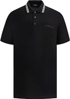 Versace SS23 Black Straight-Cut Polo Shirt with Embroidered Logo. A89504S-A231377-2B130 Versace SS23 Black Straight-Cut Polo Shirt with Embroidered Logo. A89504S-A231377-2B130