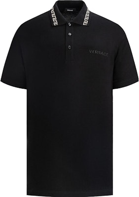 Versace SS23 Black Straight-Cut Polo Shirt with Embroidered Logo. A89504S-A231377-2B130 Buy Versace SS23 Black Straight-Cut Polo Shirt with Embroidered Logo. A89504S-A231377-2B130