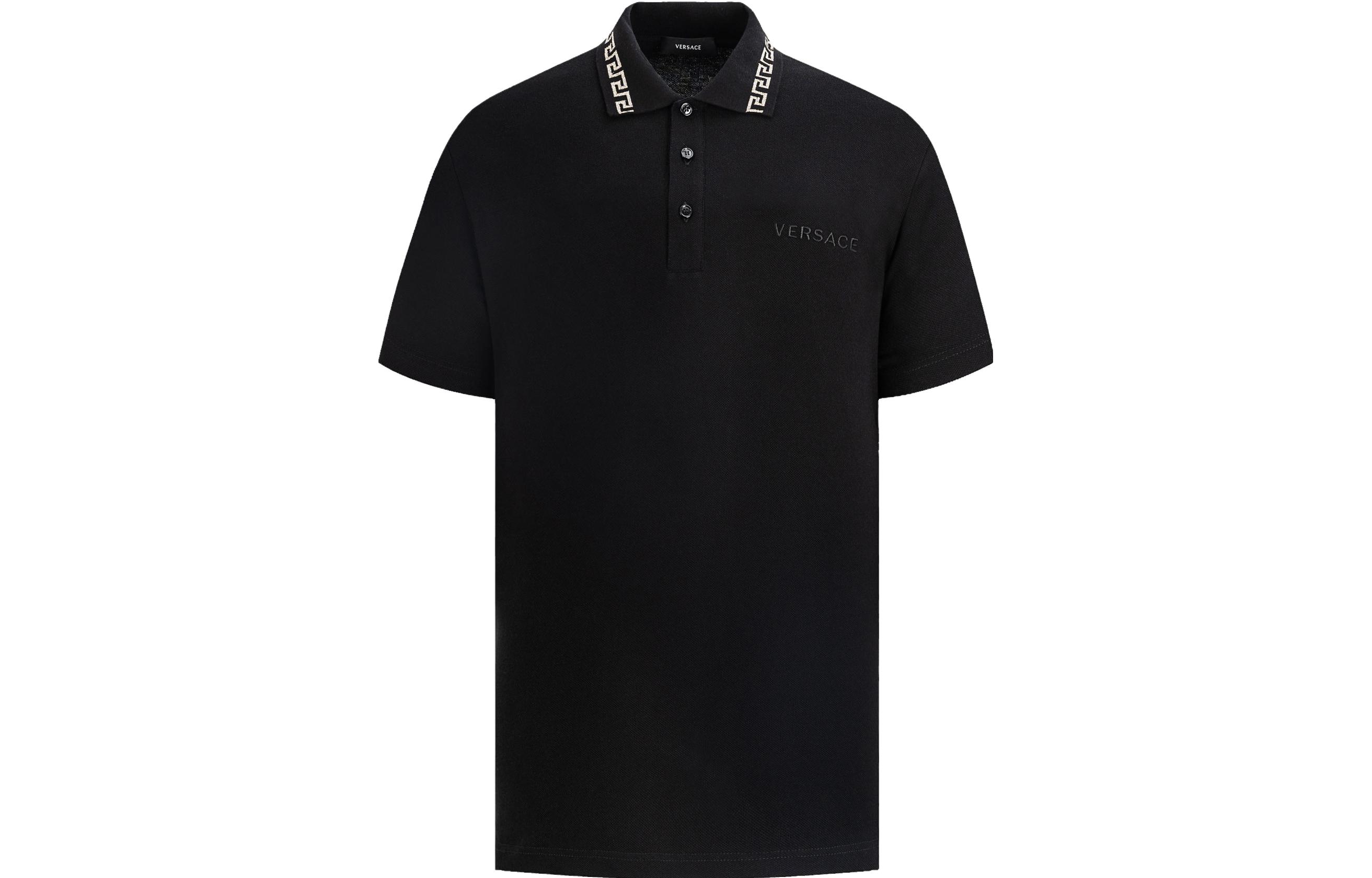 Order 范思哲 SS23 黑色直筒刺绣标志POLO衫 A89504S-A231377-2B130