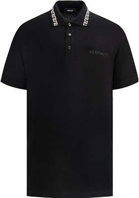 Versace SS23 Black Straight-Cut Polo Shirt with Embroidered Logo. A89504S-A231377-2B130 Order Versace SS23 Black Straight-Cut Polo Shirt with Embroidered Logo. A89504S-A231377-2B130