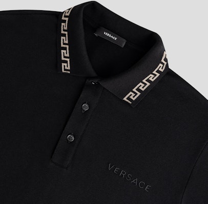 Versace SS23 Black Straight-Cut Polo Shirt with Embroidered Logo. A89504S-A231377-2B130 Shop Versace SS23 Black Straight-Cut Polo Shirt with Embroidered Logo. A89504S-A231377-2B130