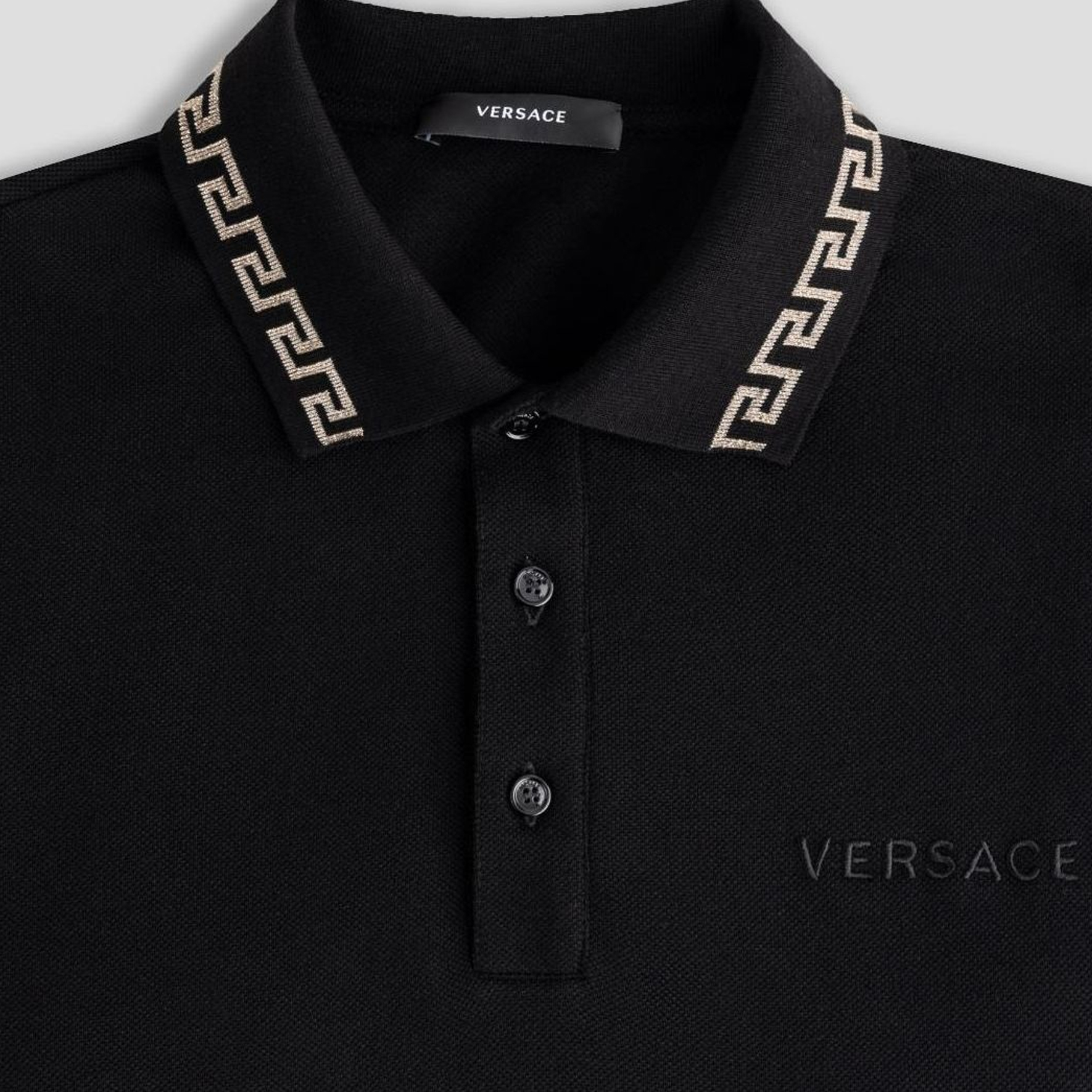 Purchase 范思哲 SS23 黑色直筒刺绣标志POLO衫 A89504S-A231377-2B130