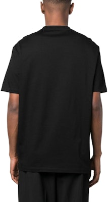 ヴェルサーチ SS23 ブラックTシャツ レタープリント入りクルーネックデザイン 1010641-1A07700-1B000 Shop ヴェルサーチ SS23 ブラックTシャツ レタープリント入りクルーネックデザイン 1010641-1A07700-1B000